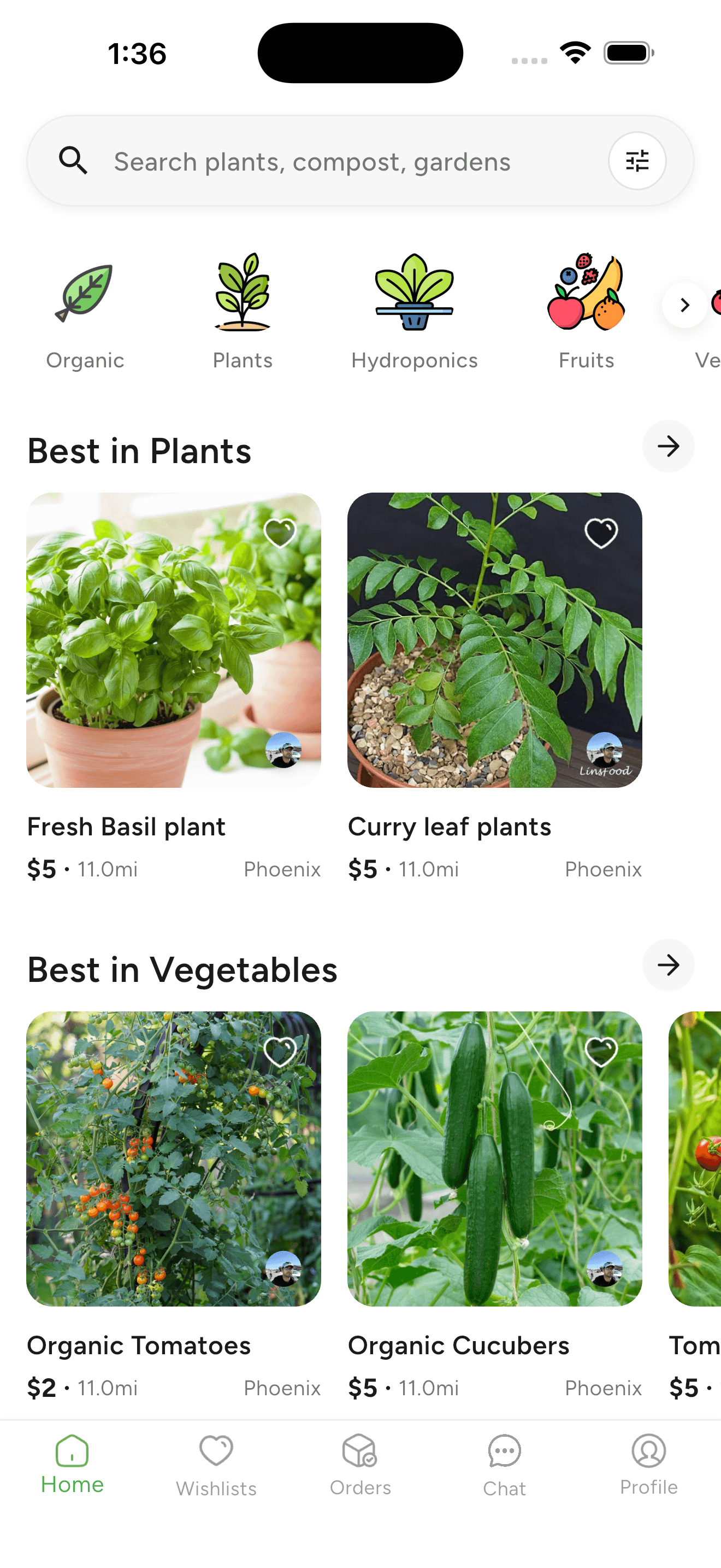 Browse local plant listings